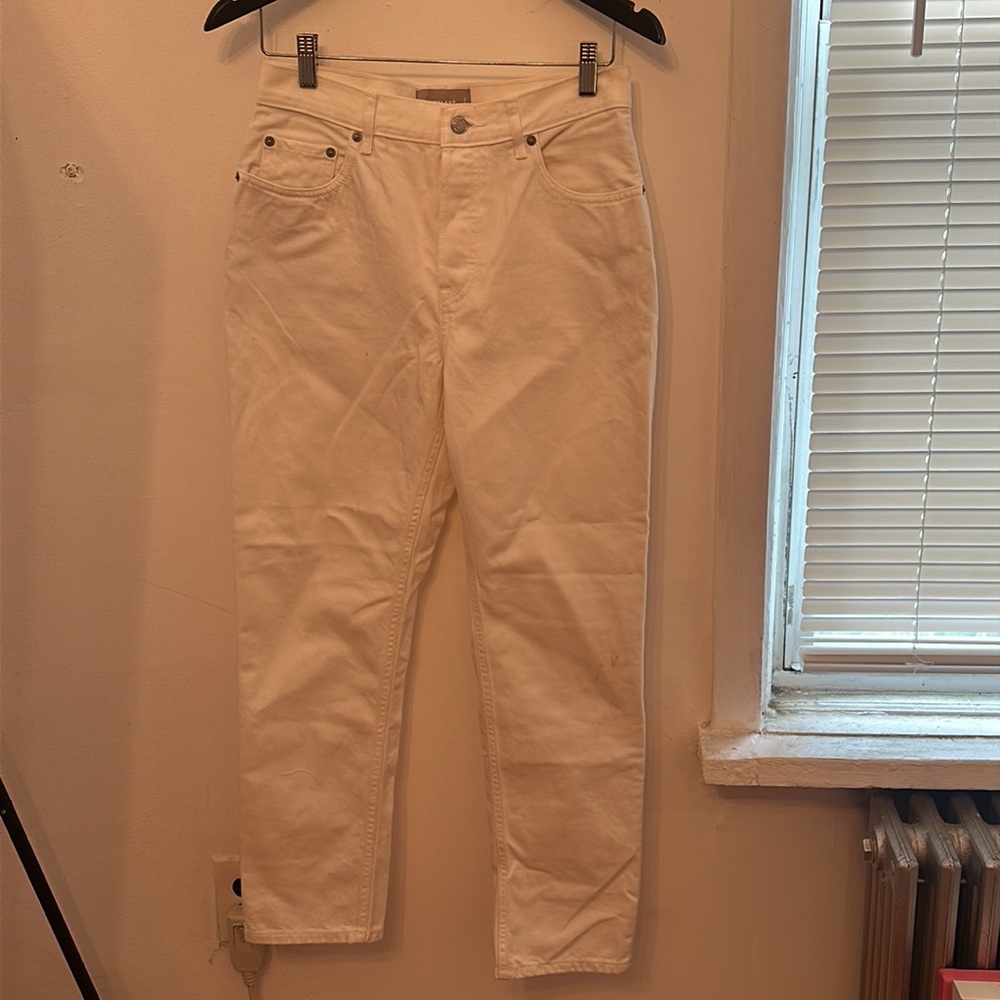 Everlane White High Rise Cheeky Straight Jean - Picture 5 of 5